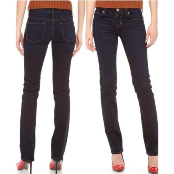 NEW NWOT J. Brand Cigarette Straight Leg Stretch Dark Ink Wash Jeans sz 24 x 31 - Picture 1 of 11